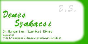 denes szakacsi business card